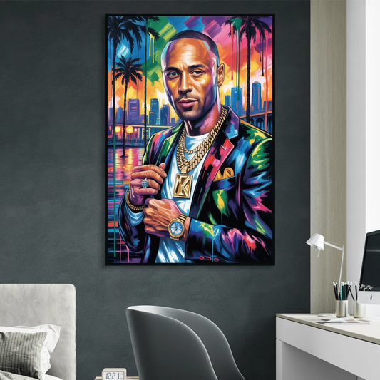 Diamond Edge Living Room - Black Canvas Wall Art