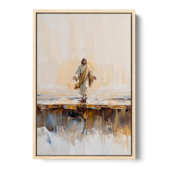 Divine Christian Moment - Oak Framed Canvas Wall Art - Front
