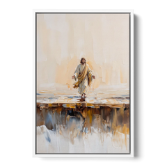 Divine Christian Moment - White Framed Canvas Wall Art - Front