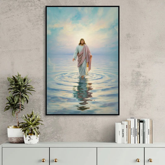 Divine Christian Moment Living Room - Black Canvas Wall Art