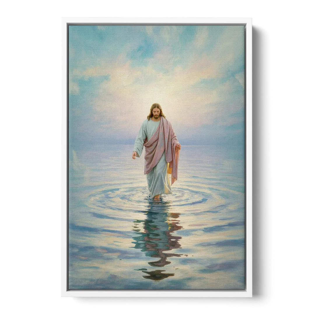 Divine Christian Moment - White Frame Canvas