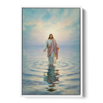Divine Christian Moment - White Frame Canvas