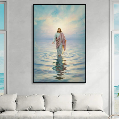Divine Christian Moment Sitting Room - Black Canvas Wall Art