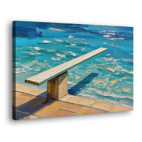 Diving Board Painting at High Noon - Canvas Wall Art - Side