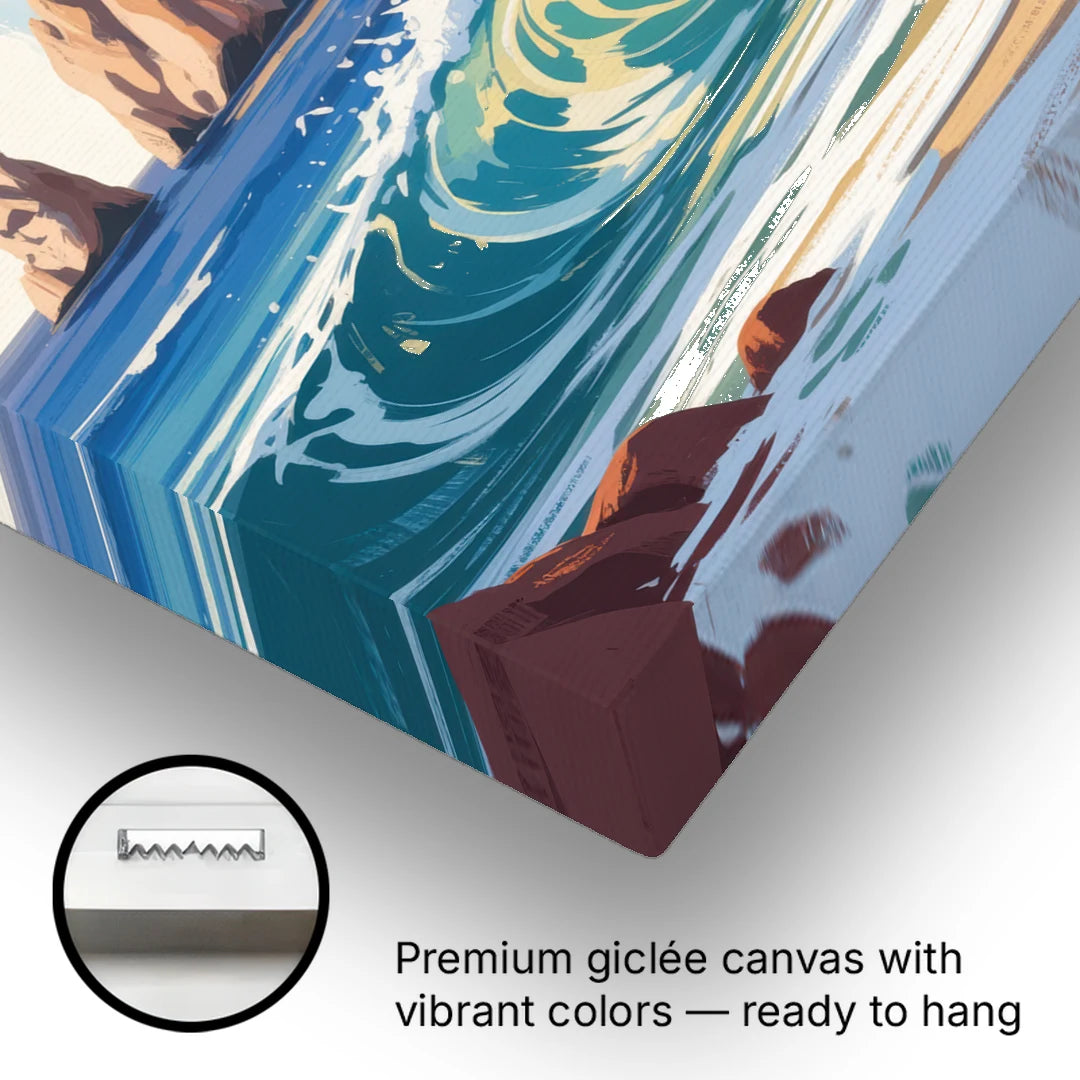 Divorce Beach Waves - Canvas Wall Art - Gallery Wrap Corner