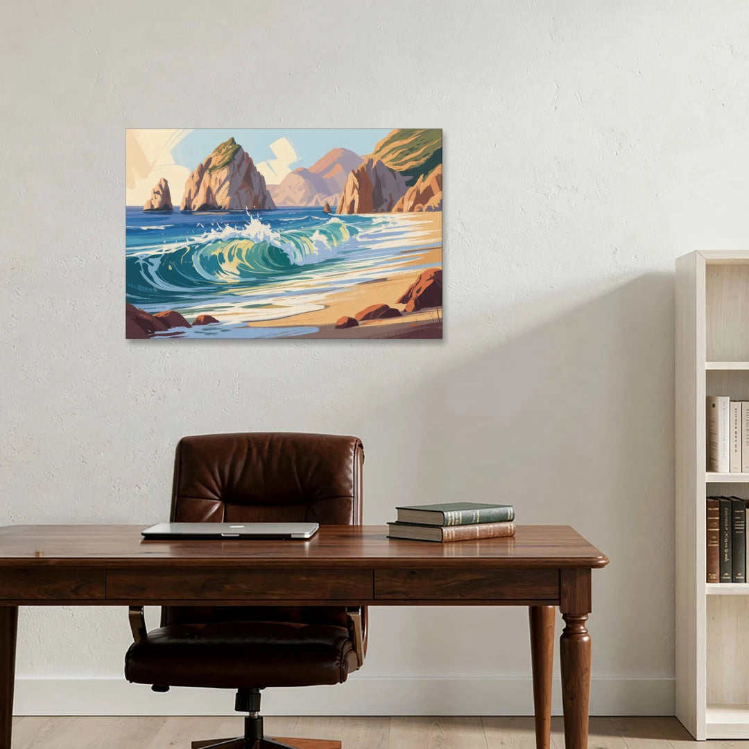 Divorce Beach Waves - Canvas Wall Art - Office - 36x24