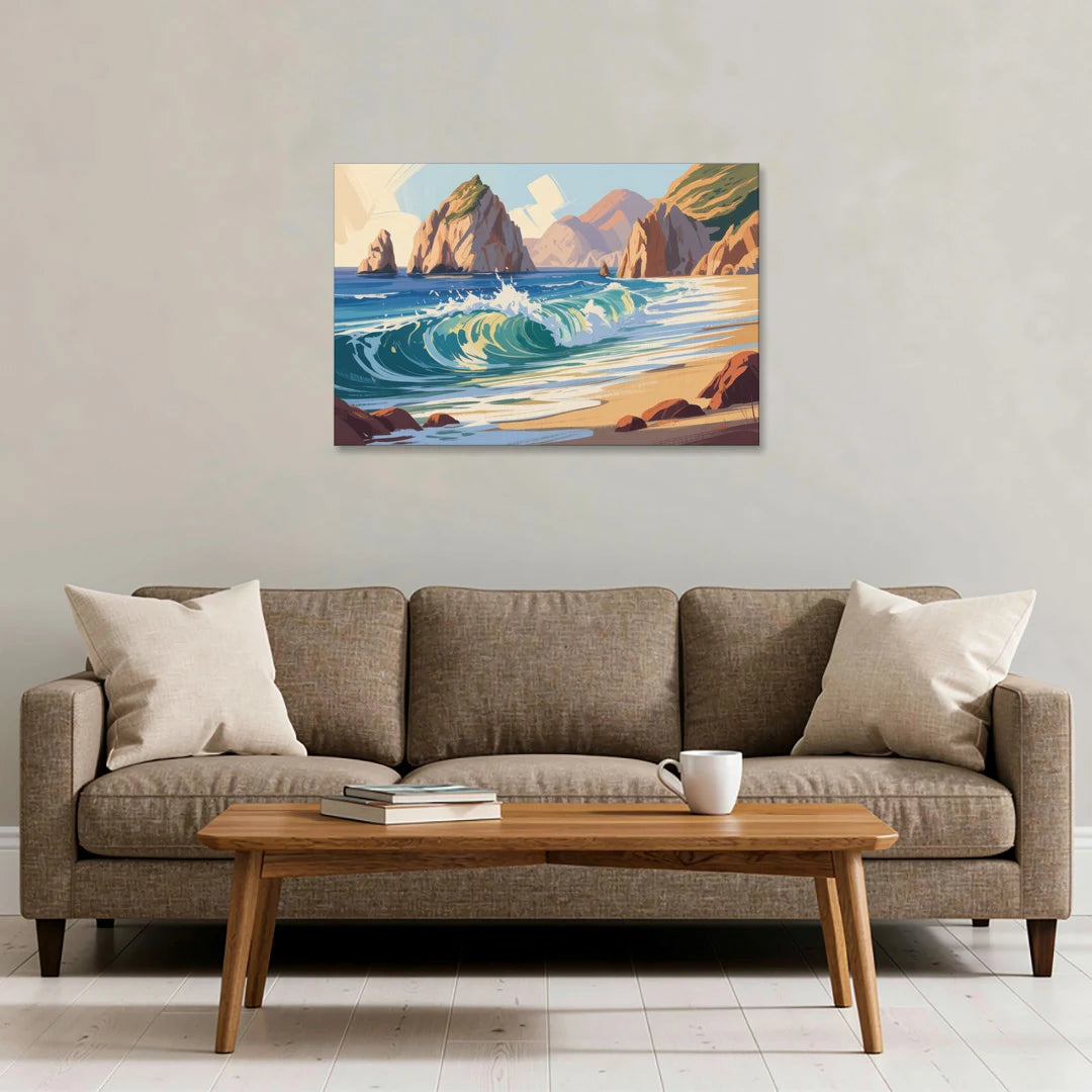 Divorce Beach Waves - Canvas Wall Art - Sofa - 36x24