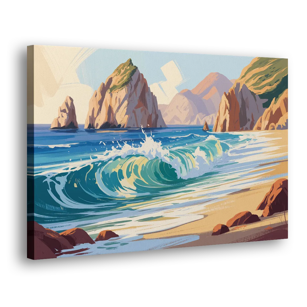 Divorce Beach Waves Side - Canvas Wall Art