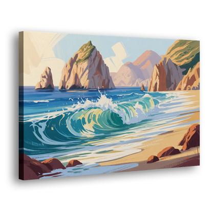 Divorce Beach Waves Side - Canvas Wall Art