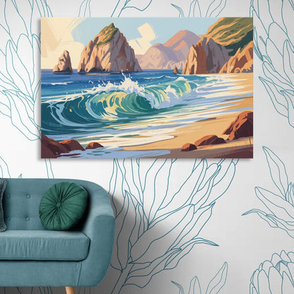 Divorce Beach Waves Sitting Room - Canvas Wall Art
