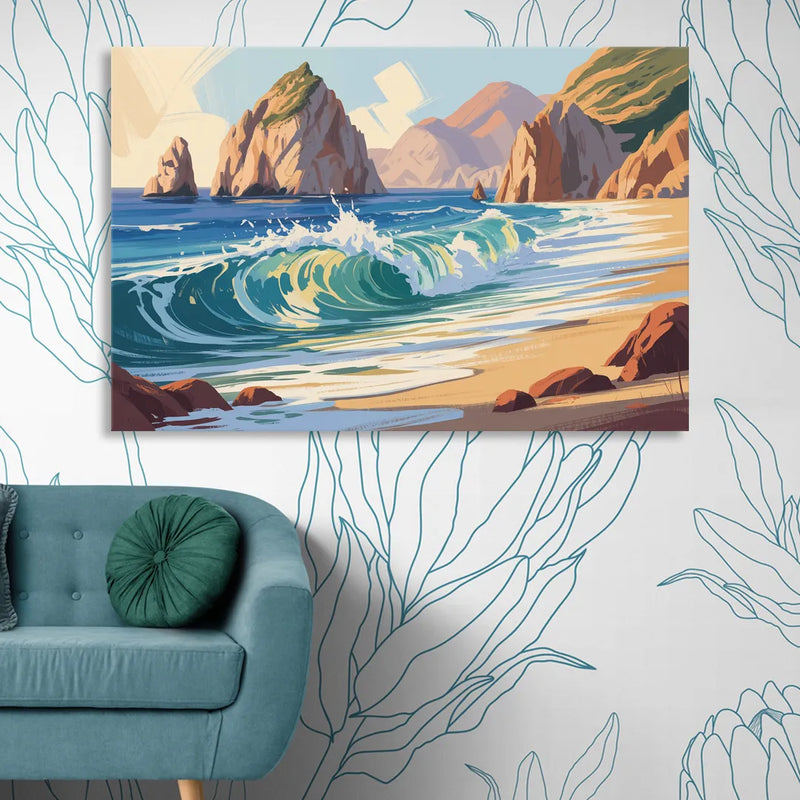 Divorce Beach Waves Sitting Room - Canvas Wall Art