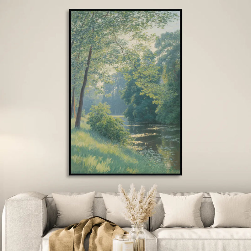 Djurgarden Serenity Sitting Room - Black Canvas Wall Art