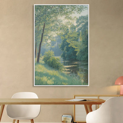 Djurgarden Serenity Living Room - White Canvas Wall Art