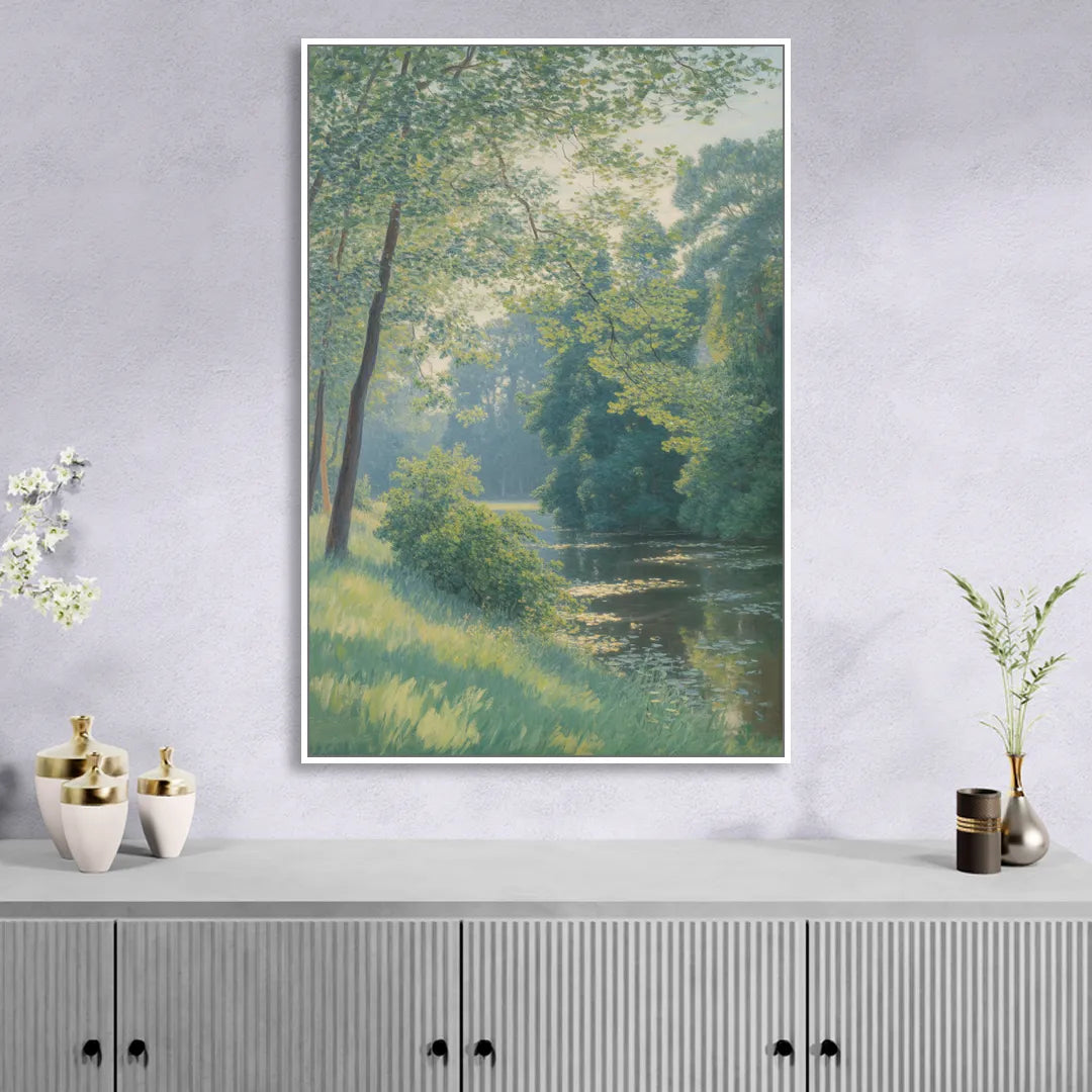 Djurgarden Serenity Sitting Room - White Canvas Wall Art
