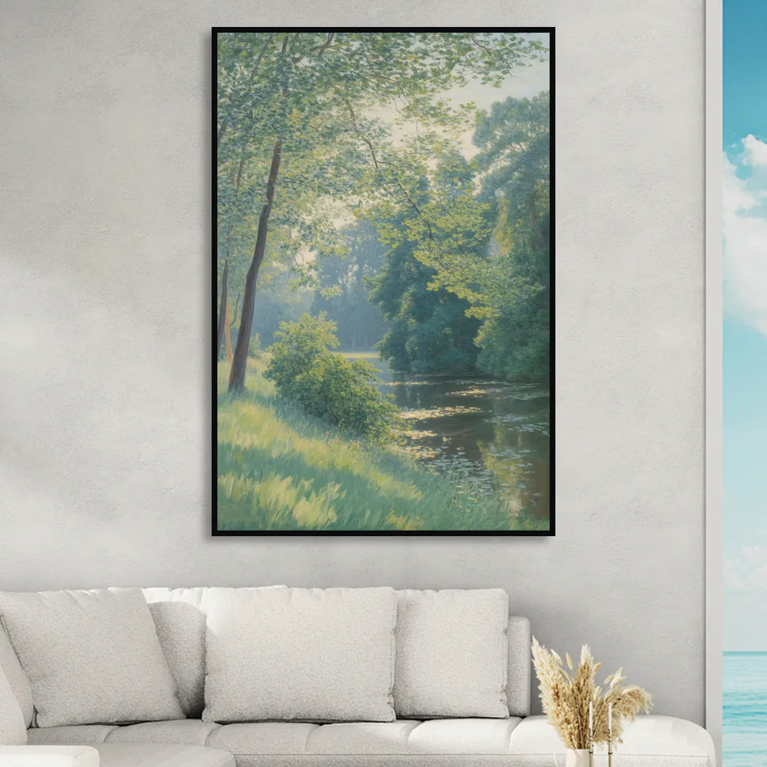 Djurgarden Serenity Living Room - Black Canvas Wall Art