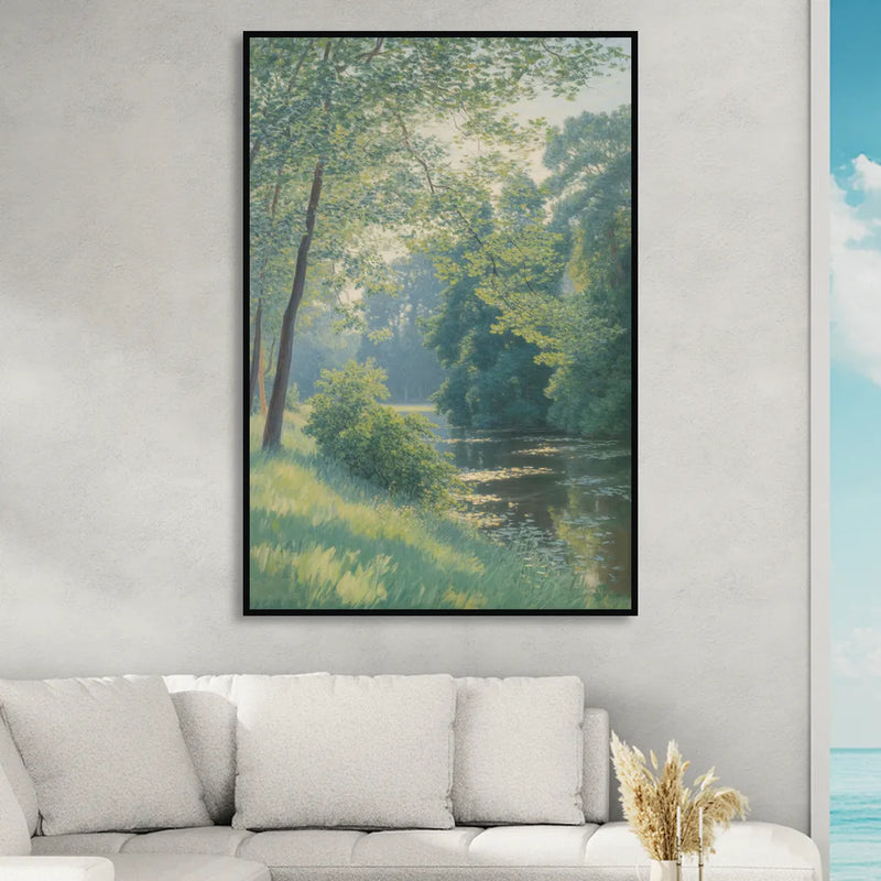 Djurgarden Serenity Living Room - Black Canvas Wall Art