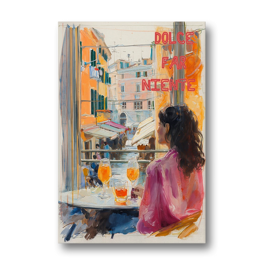 Dolce Far Niente Painting with a Spritz - Canvas Wall Art - Front