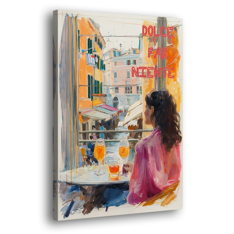 Dolce Far Niente Painting with a Spritz - Canvas Wall Art - Side