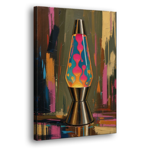 Dorm Wall Decor Lava Lamp in Molten Pink - Canvas Wall Art - Side