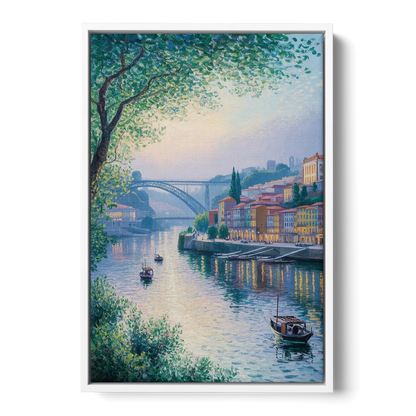 Douro River Serenity Front - White Canvas Wall Art