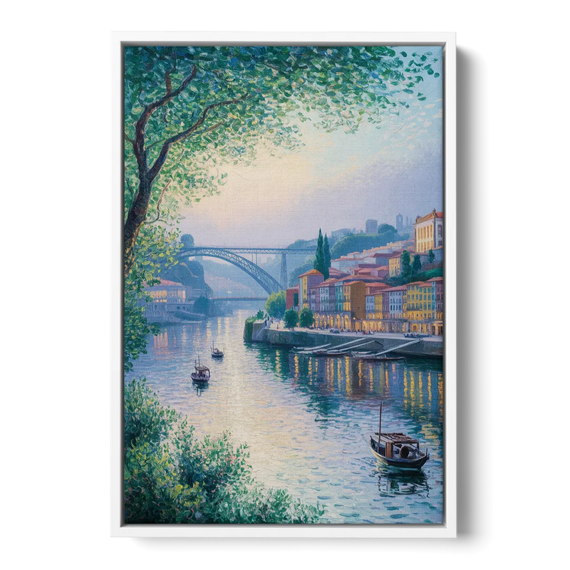 Douro River Serenity Front - White Canvas Wall Art