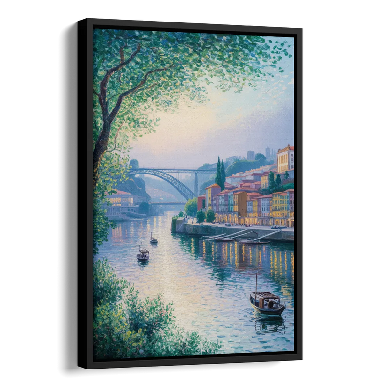 Douro River Serenity Side - Black Canvas Wall Art