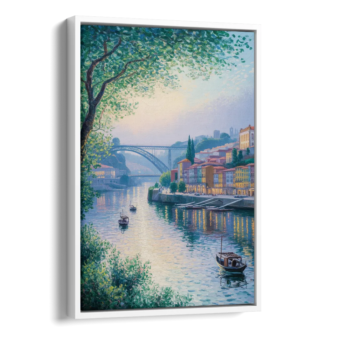 Douro River Serenity Side - White Canvas Wall Art