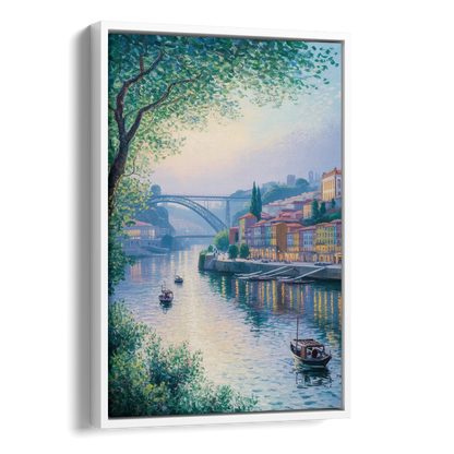 Douro River Serenity Side - White Canvas Wall Art