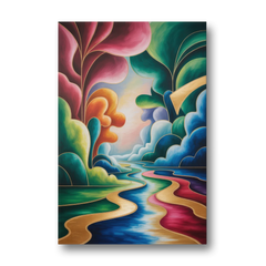 Dreamlike JewelToned Colorful Abstract - Canvas Wall Art - Front