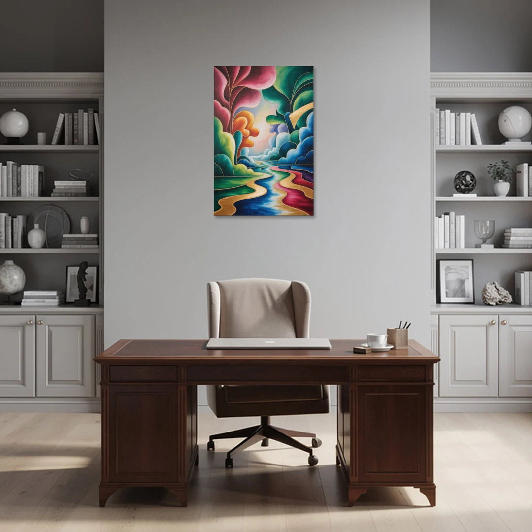 Dreamlike JewelToned Colorful Abstract - Canvas Wall Art - Office - 24x36