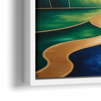 Dreamlike JewelToned Colorful Abstract - Close-Up White Frame Canvas