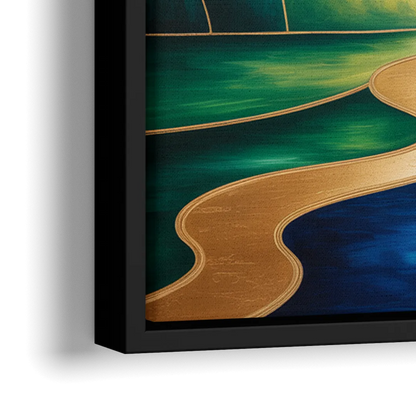 Dreamlike JewelToned Colorful Abstract - Close-Up Black Frame Canvas