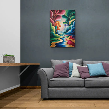 Dreamlike JewelToned Colorful Abstract - Canvas Wall Art Living Room