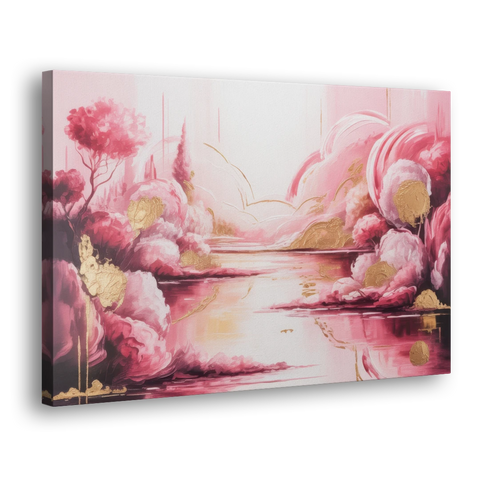 Dreamy Ethereal Pink Abstract - Canvas Wall Art - Side