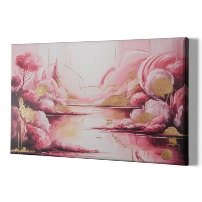 Dreamy Ethereal Pink Abstract - Canvas Print Art Sides