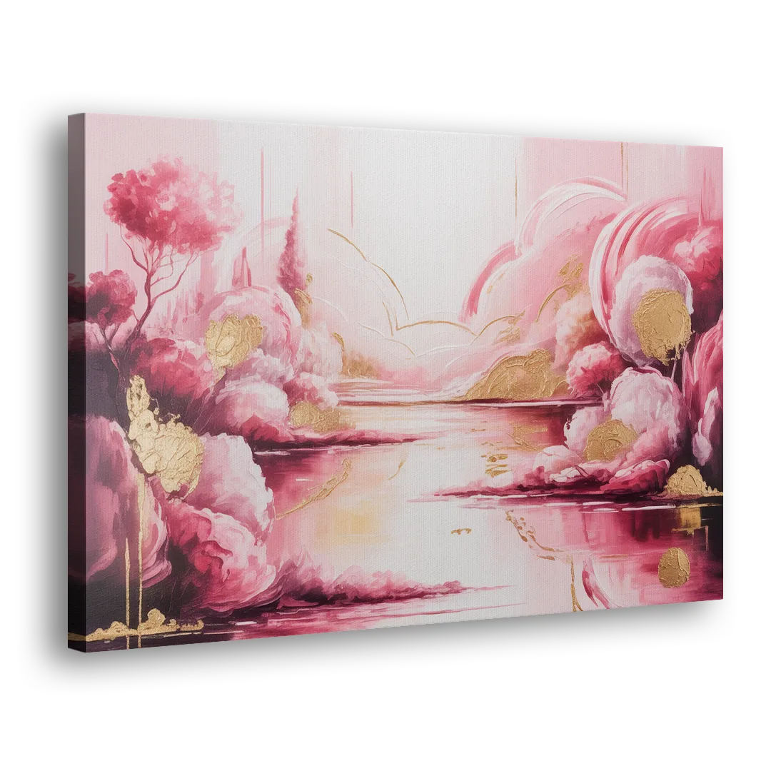 Dreamy Ethereal Pink Abstract Side - Canvas Wall Art