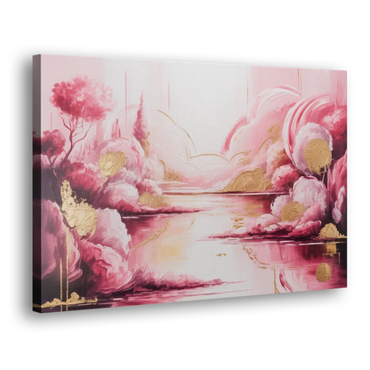 Dreamy Ethereal Pink Abstract Side - Canvas Wall Art