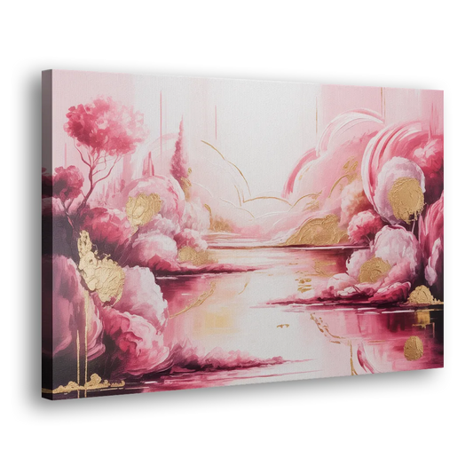 Dreamy Ethereal Pink Abstract Side - Canvas Wall Art