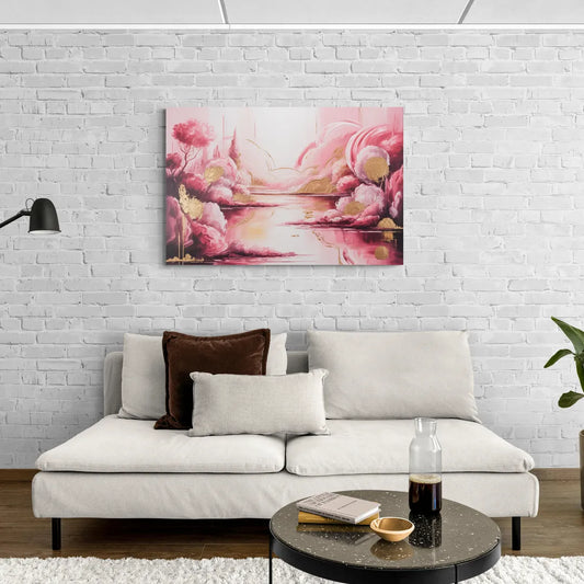 Dreamy Ethereal Pink Abstract - Canvas Wall Art Living Room