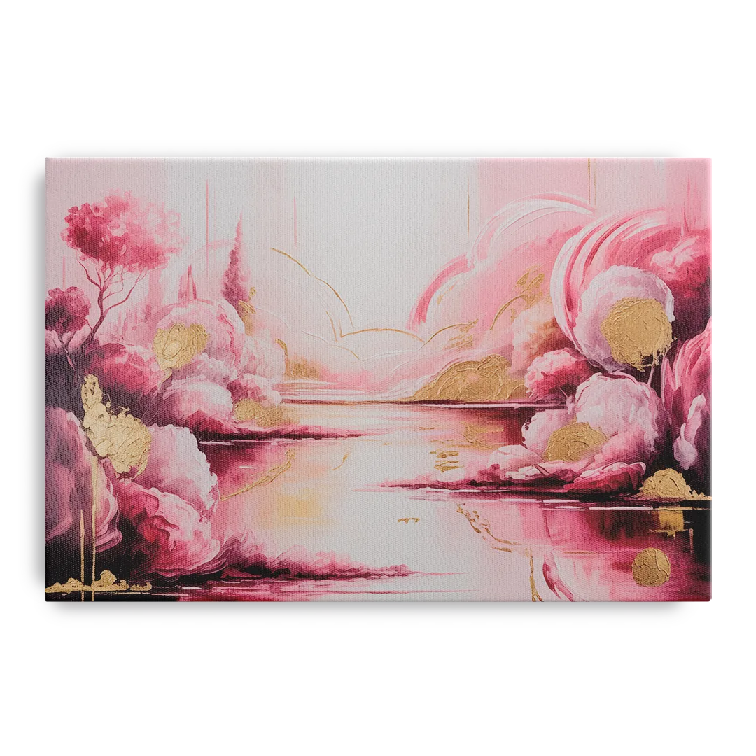 Dreamy Ethereal Pink Abstract Front - Canvas Wall Art