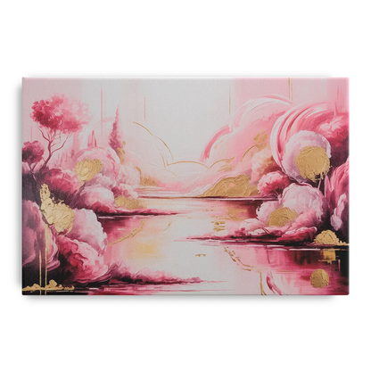 Dreamy Ethereal Pink Abstract Front - Canvas Wall Art