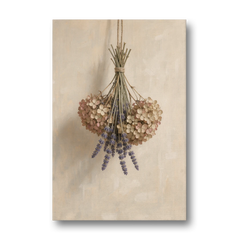 Dried Flowers Wall Art of Hydrangea and Lavender - Canvas Wall Art - Front