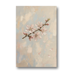 Drifting Petal Cherry Blossom Sprig for the Nursery - Canvas Wall Art - Front