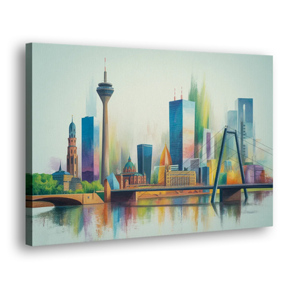 Dusseldorf Skyline Side - Canvas Wall Art