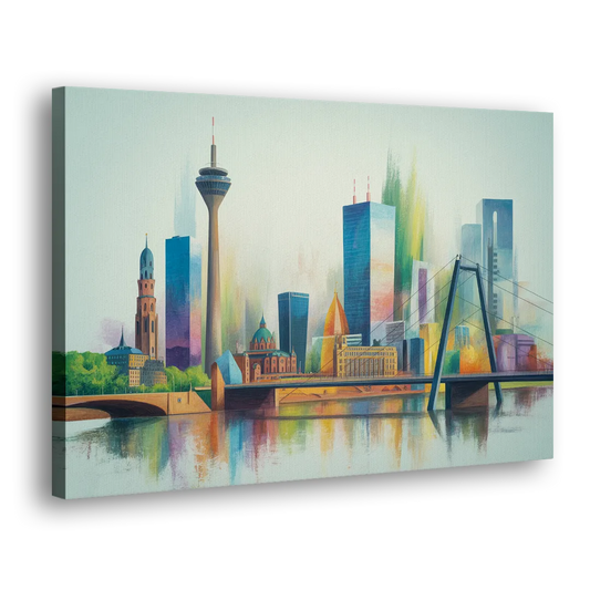 Dusseldorf Skyline Side - Canvas Wall Art