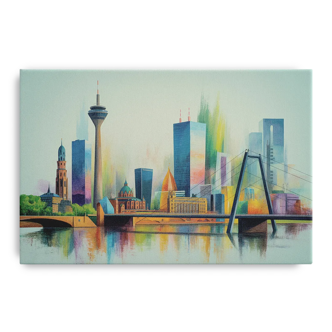 Dusseldorf Skyline Front - Canvas Wall Art