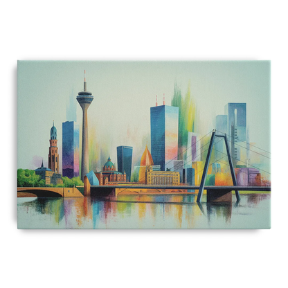 Dusseldorf Skyline Front - Canvas Wall Art