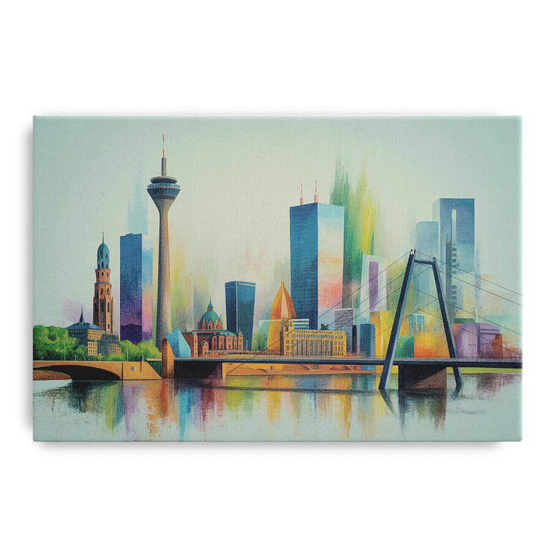 Dusseldorf Skyline Front - Canvas Wall Art