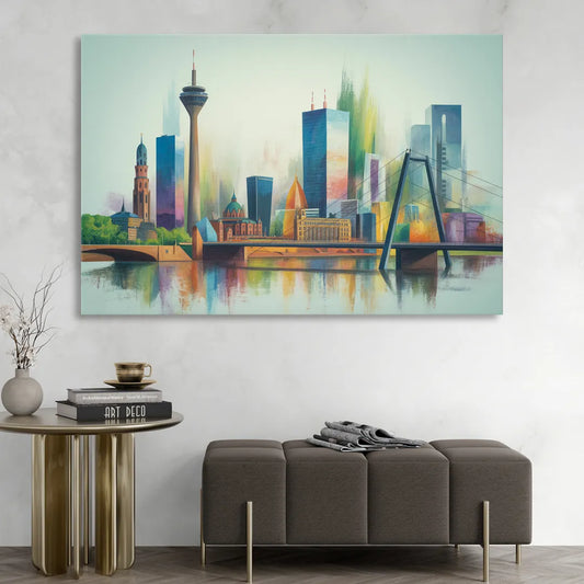 Dusseldorf Skyline Living Room - Canvas Wall Art