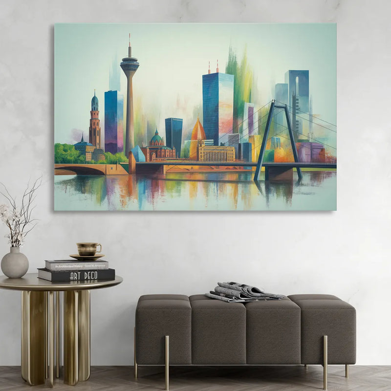 Dusseldorf Skyline Living Room - Canvas Wall Art